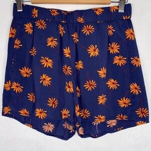 Madewell Navy Blue Daisy Floral Pull On Shorts with Pockets, size XS EUC